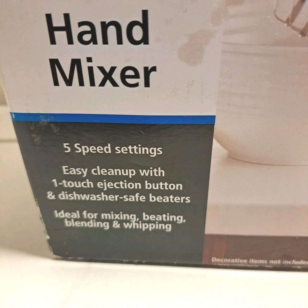 Mainstays 5-Speed Corded Hand Mixer with 2 Beaters Open Box Tested Working!